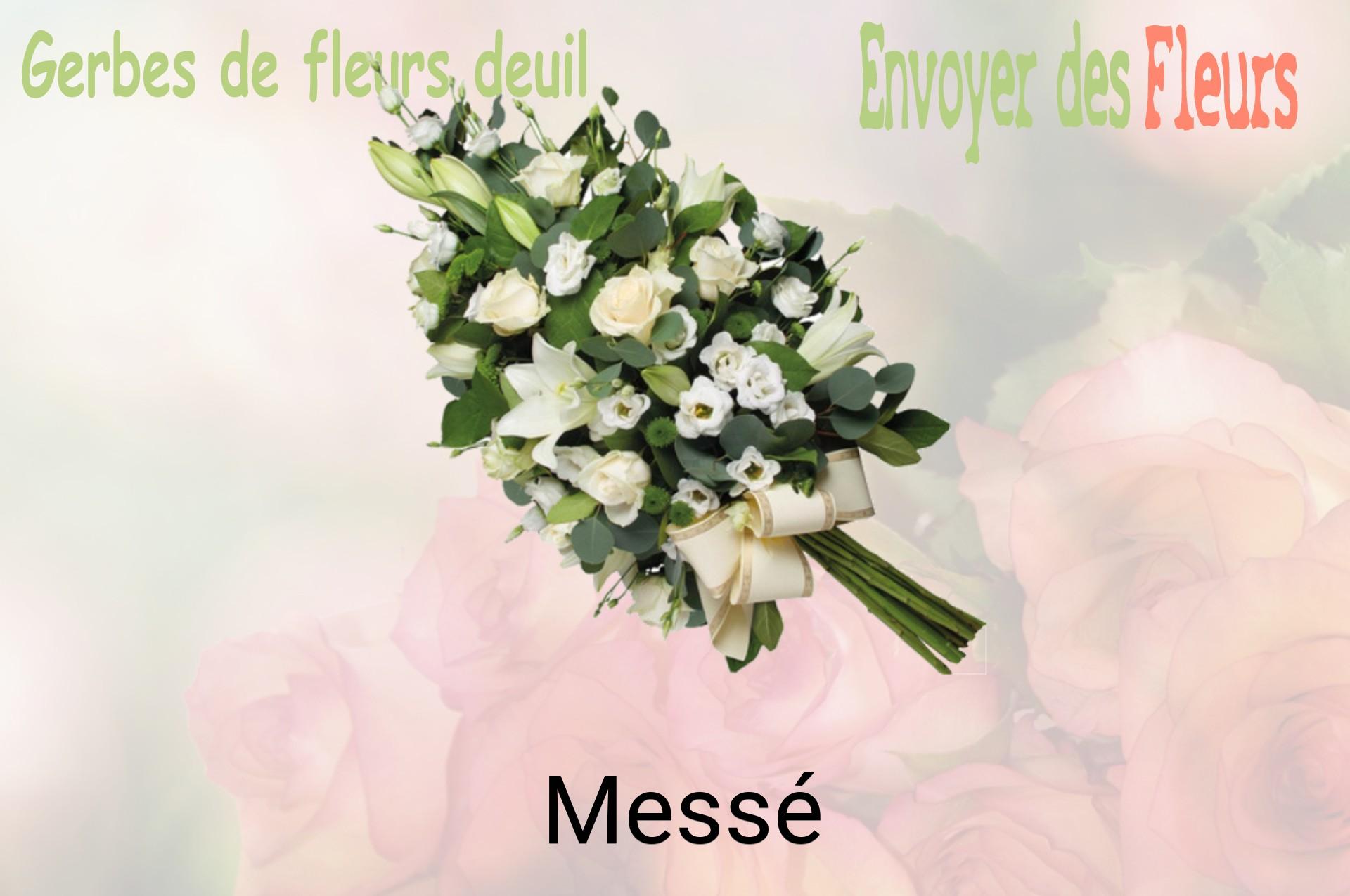 Gerbe de fleurs de deuil livrée à Messé